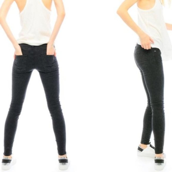 NWT CURRENT/ELLIOTT Wash Black Zip Ankle Skinny Jean Pants Made in USA MSRP $218 - Picture 12 of 16